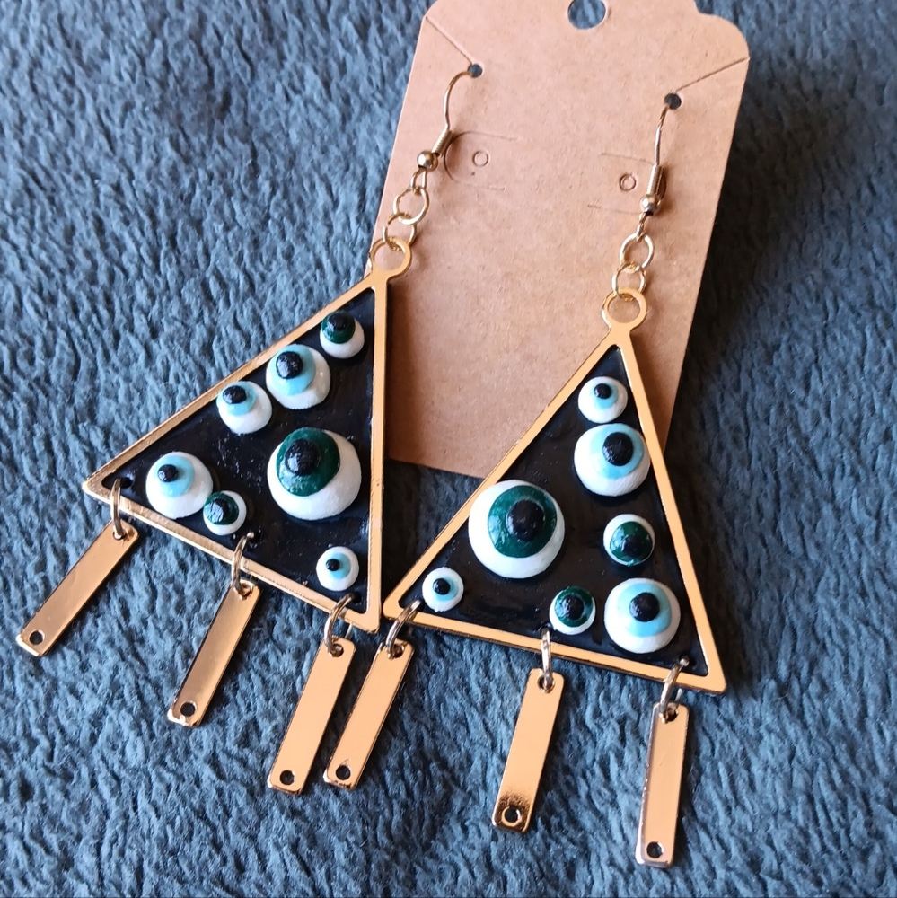 "Eye see you" polymer dangle earrings
